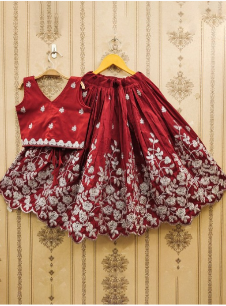 Girls Embroidered Ready to Wear Lehenga & Choli