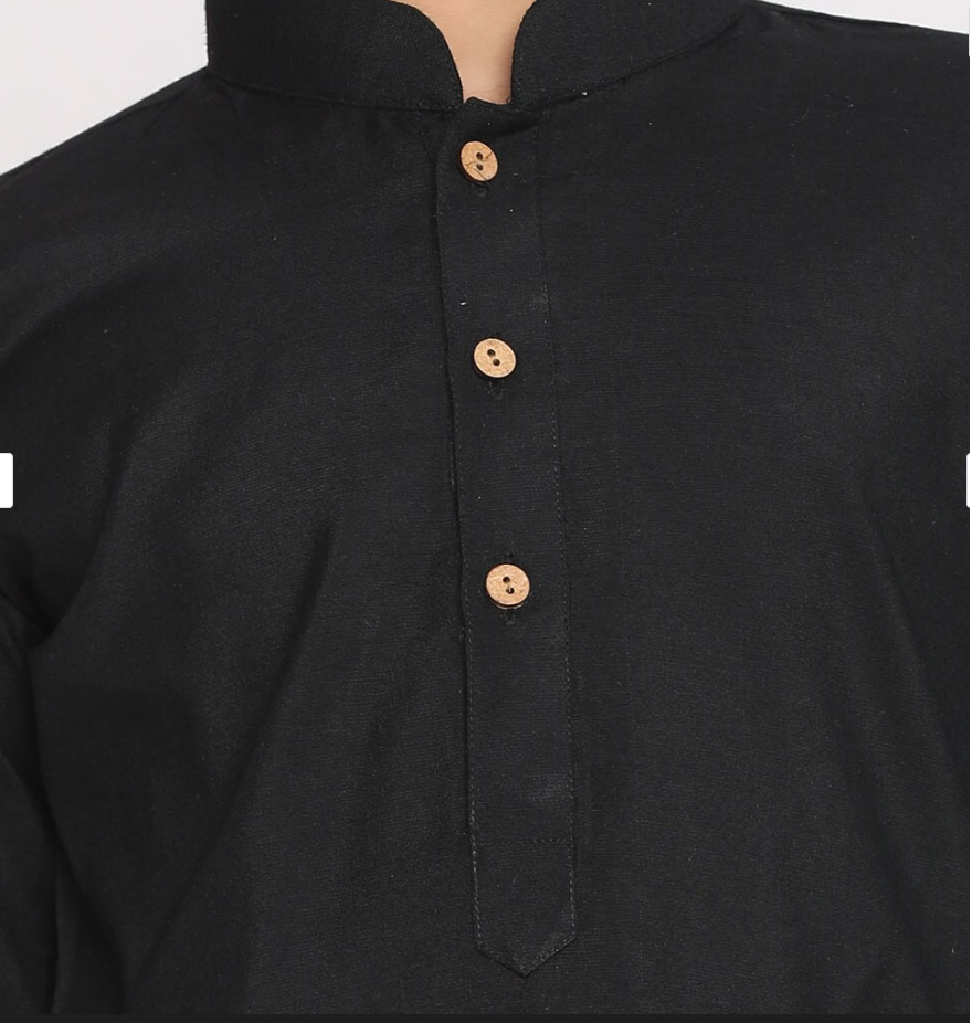 Boys Black solid Kurta with Pyjamas