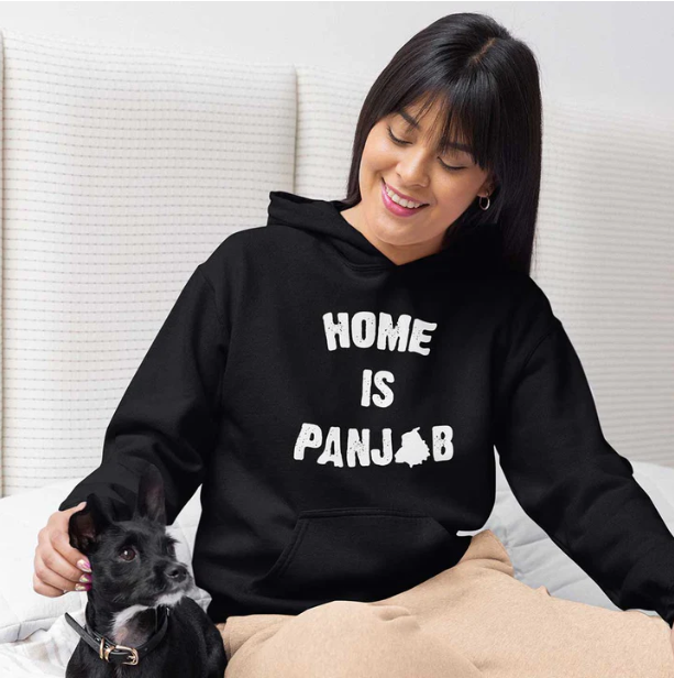 Home is Panjab Women Punjabi Hoodie