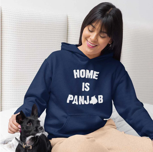 Home is Panjab Women Punjabi Hoodie